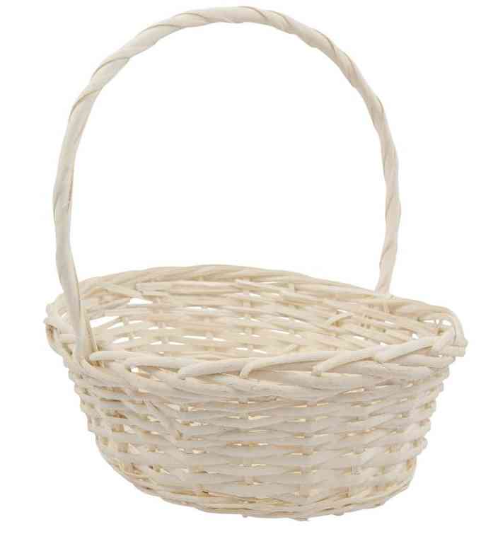 Корзина плетеная с ручкой Ива Белый 32х24х10см ВС