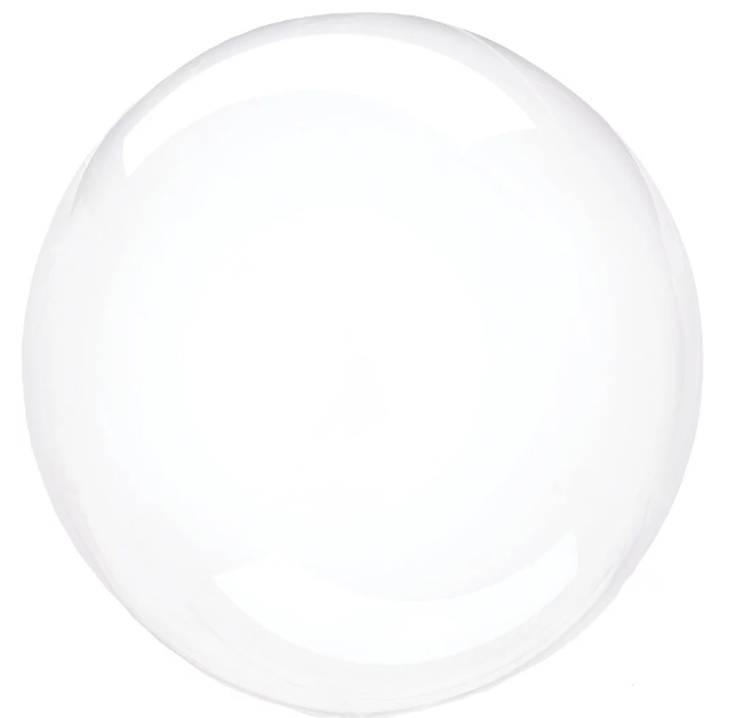 Шар фольга с рисунком Сфера 3D Bubble Бабблс 18" DecoBubble Прозрачный Кристалл (черная упаковка)