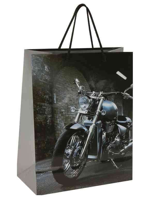 Пакет бумажный L 26х32см Мотоцикл ЗОЛОТАЯ СКАЗКА