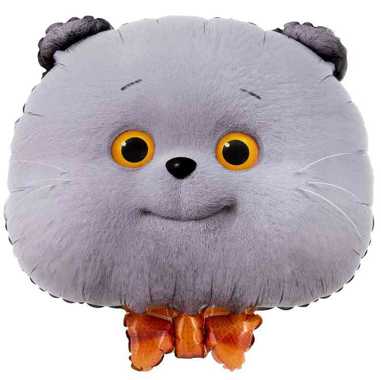 Шар фольга фигура Кот Басик (голова) 22" 55см ВЗ (упак)