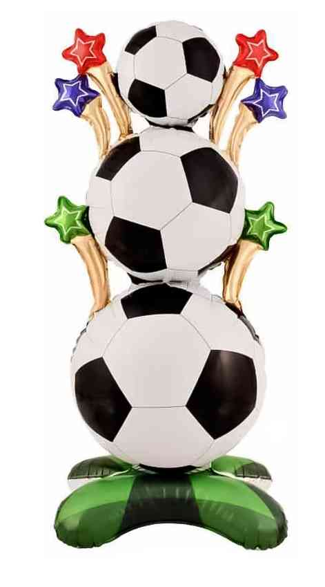 Шар фольга фигура на подставке Футбольные мячи 62" 157см FL