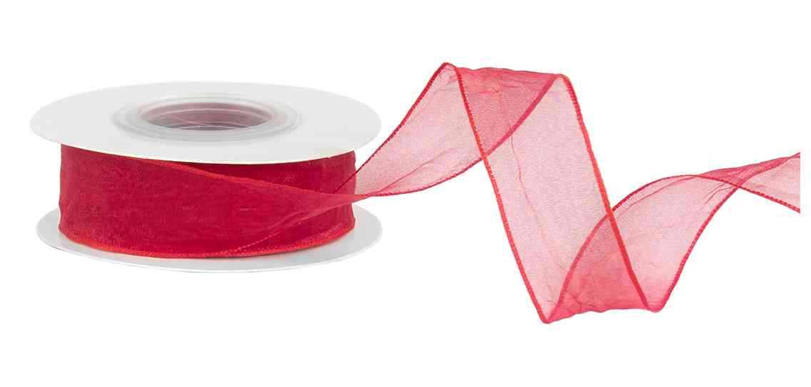 Лента органза 2,5х9,14 Нежная грация Красный ДБ
