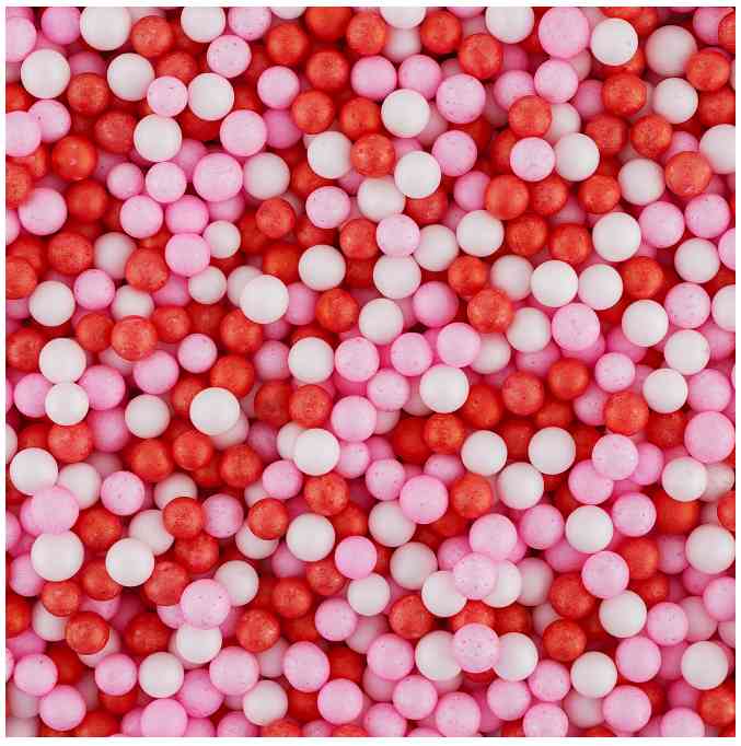 Шарики пенопласт Цветной микс Красный Розовый 6-8мм 10г ВВ