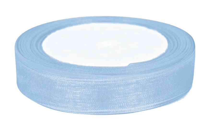 Лента органза 2,5х22,85м Серебристо-голубой ДБ