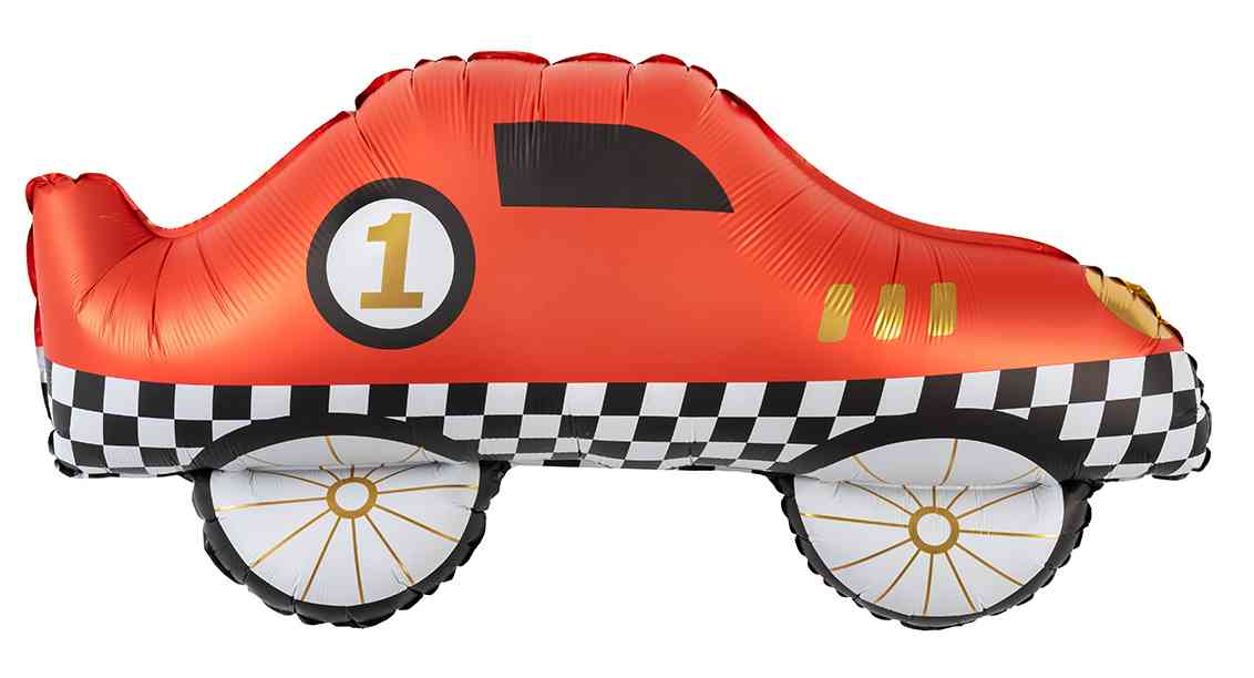 Шар фольга фигура Гоночная машинка Красный Сатин 30" 76см FL