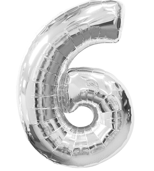 Шар фольга Цифра 32"/КА Серебро "6"