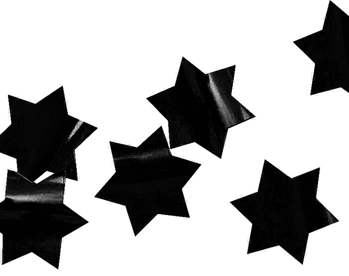 Конфетти фольга Звезды черные 3см 30г