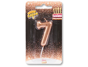 Свеча для торта Цифра Розовое золото "7" 4,5см