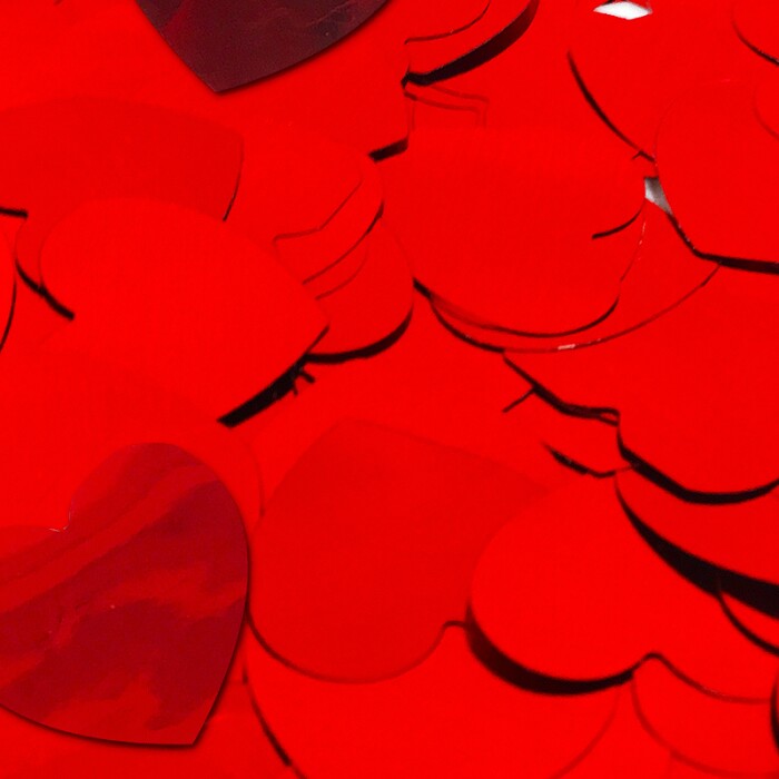 Конфетти 50 г, фольга Сердца красные