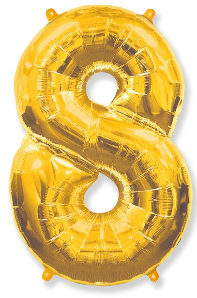 Шар фольга Цифра 40"/КА Золото "8"