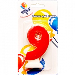 Свеча для торта Цифра Цветная "9"