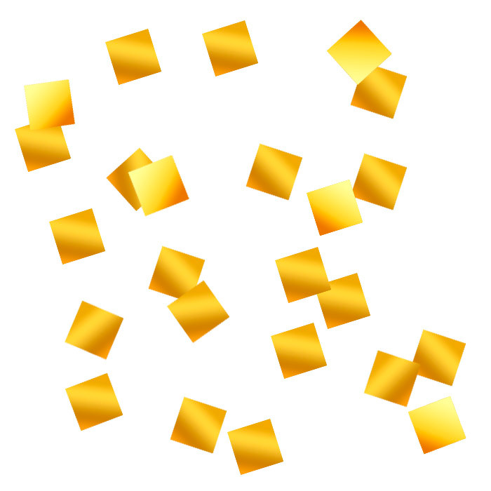 Конфетти фольга Квадраты 1см Золото 500г