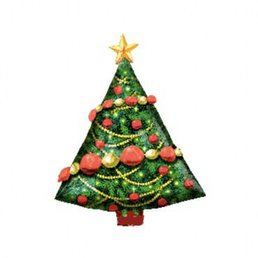 Шар фольга фигура Елка с гирляндой 60л An