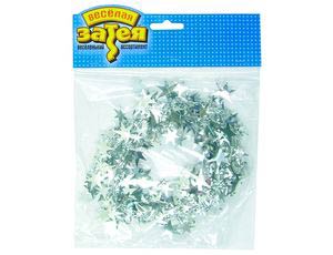 Гирлянда растяжка 270 см Звезды, серебро