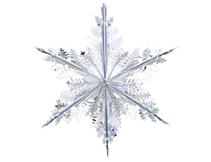 Снежинка фольга 40см № 3 серебро