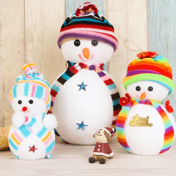 Снеговик 11см ткань в ассортименте