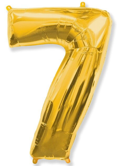 Шар фольга Цифра 40''/Fm Золото Gold "7"