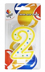 Свеча для торта Цифра Классика "2"
