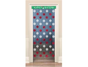 Украшение на дверь фольга Снежинки вертикальные