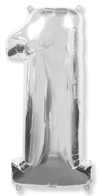 Шар фольга Цифра 40''/Fm Серебро Silver "1"
