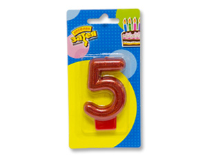 Свеча для торта Цифра Блестящая "5" 7,6см