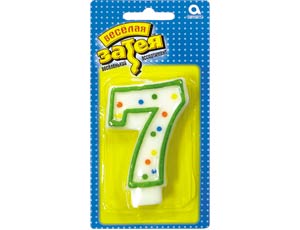 Свеча для торта Цифра Ассорти "7"