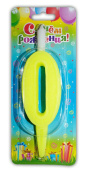 Свеча для торта Цифра Разноцвет "0"
