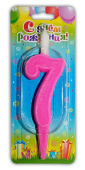 Свеча для торта Цифра Разноцвет "7"