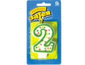 Свеча для торта Цифра Ассорти "2"