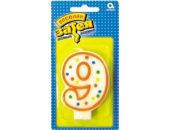 Свеча для торта Цифра Ассорти "9"