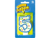 Свеча для торта Цифра Ассорти "5"