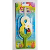 Свеча для торта Цифра С ромашками "8"