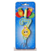 Свеча для торта Цифра Смайлик "7"