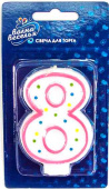 Свеча для торта Цифра Классика "8"