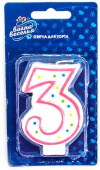 Свеча для торта Цифра Классика "3"