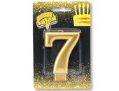 Свеча для торта Цифра Золотая "7" 8см