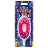 Свеча для торта Цифра Цветное пламя "0"