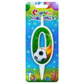 Свеча для торта Цифра Футбольный мяч "0" 10см