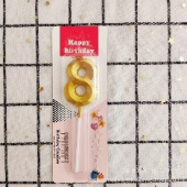 Свеча для торта Цифра грани Золото "8"