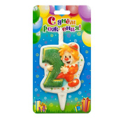 Свеча для торта Цифра Клоун "2" 12см