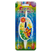 Свеча для торта Цифра Бабочка "0"