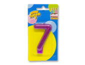 Свеча для торта Цифра Блестящая "7" 7,6см