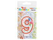 Свеча для торта Цифра Шары "9" 7см