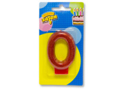 Свеча для торта Цифра Блестящая "0" 7,6см