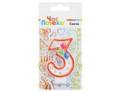 Свеча для торта Цифра Шары "3" 7см
