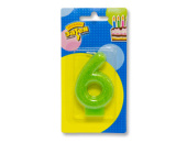 Свеча для торта Цифра Блестящая "6" 7,6см