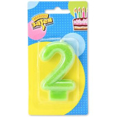 Свеча для торта Цифра Блестящая "2" 7,6см