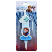 Свеча для торта Цифра Холодное Сердце "1" 12см