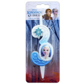 Свеча для торта Цифра Холодное Сердце "3" 12см