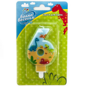 Свеча для торта Цифра Динозаврики "6" 9см